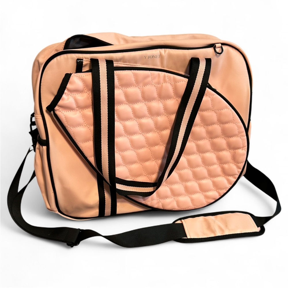 Tennis Racquetball Pickleball Bag Pink with Shoulder Strap